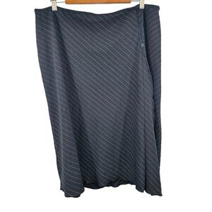 J.Jill Womens Size 18 Black Diagonal Stripe A-Line Skirt‎